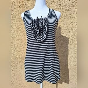 Striped Black and Gray Women's Tank Top